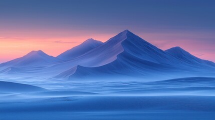 Fototapeta premium Frozen desert peaks at dawn
