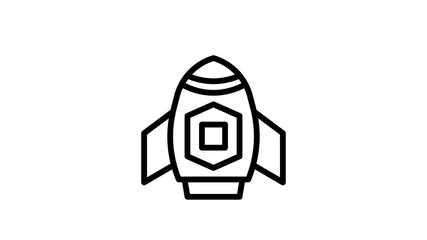 Rocket minimalist stroke animation