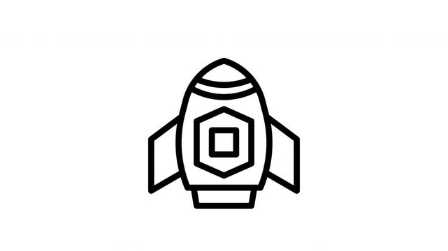 Rocket minimalist stroke animation