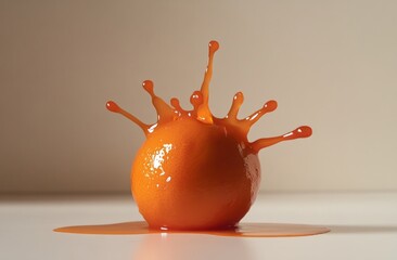 Orange Juice Splash on White Background