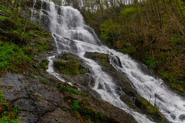 Upper View of Amicalola Falls after Heavy Rain, near Dawsonville, Georgia.