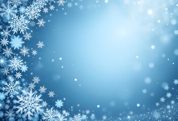 Elegant Winter Snowflake Background &ndash; Frosty Blue Holiday Design