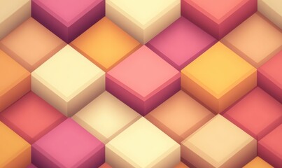 Obraz premium Padrão Geométrico Abstrato com Cubos Coloridos em Tons Pastéis