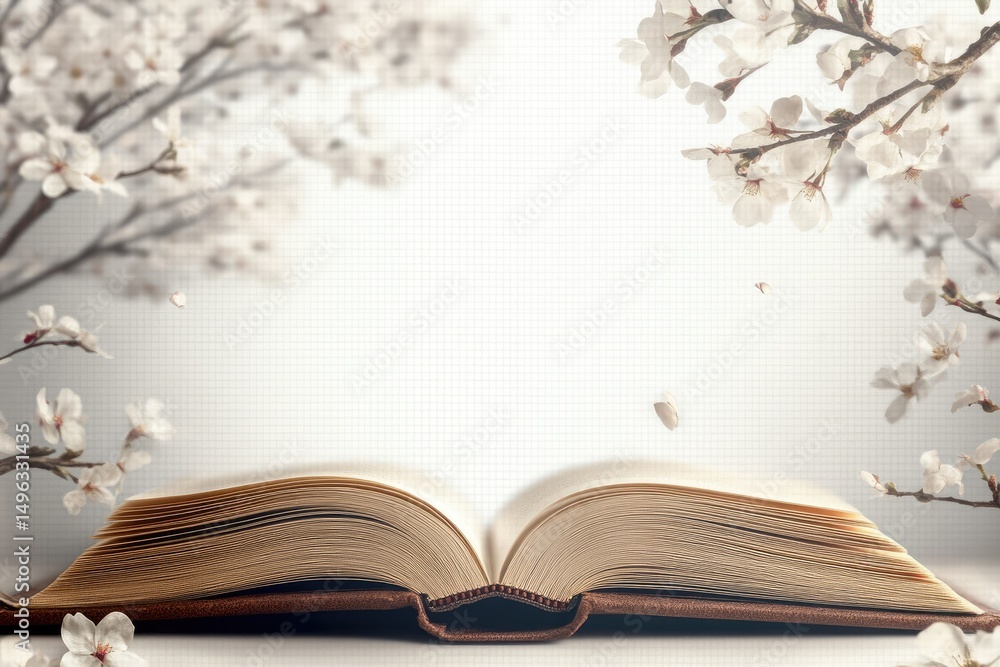 Poster high resolution of a open book on transparency background white