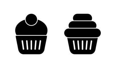 Cup cake icon logo design. Cup cake sign and symbol