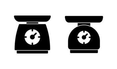 Scales icon logo design. Weight scale sign and symbol