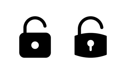 Unlock icon logo design. Unlock sign and symbol. unlocked padlock icon
