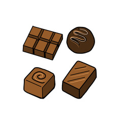 chocolate bars on white background