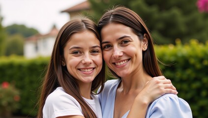 Obraz premium Mother and daughter outdoors