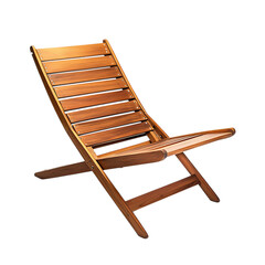 Modern Fold Away Wooden Beach Chair with a Sleek De Isolated on Transparent Background