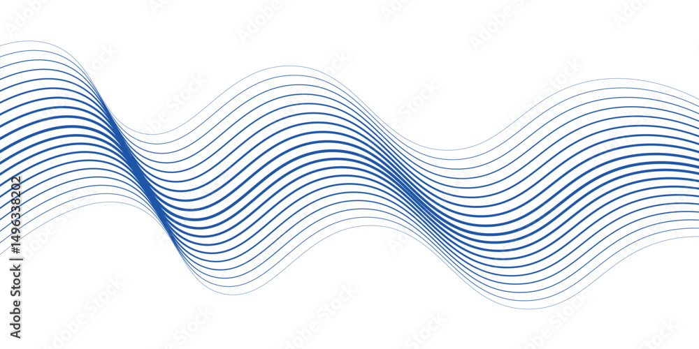 Poster vector abstract background with dynamic blue waves modern line