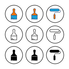 Paint icon vector. paint brush icon vector. paint roller icon vector