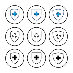 Health insurance icon vector. Insurance health document icon