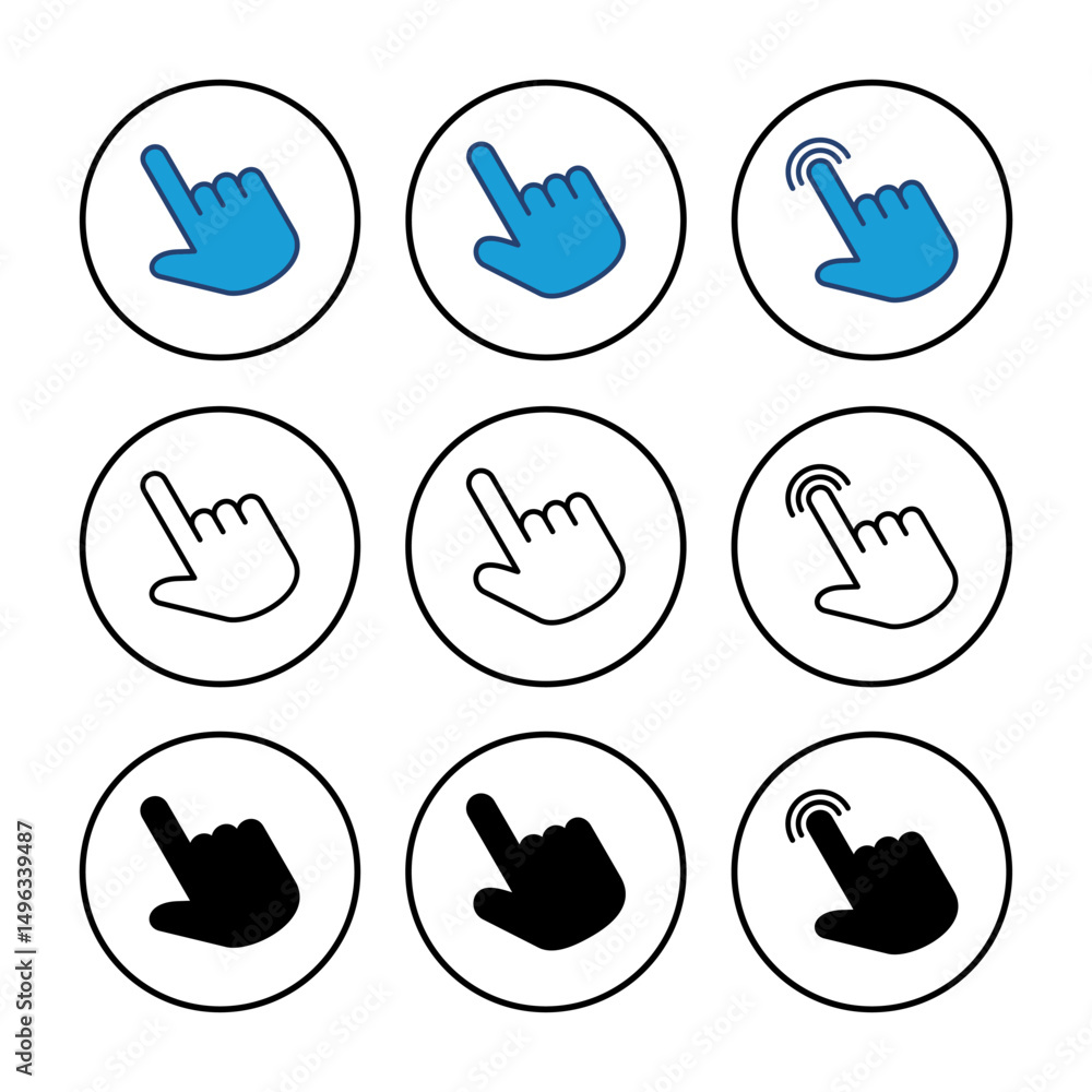 Poster hand cursor icon. cursor icon vector. hand cursor icon click