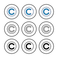 Copyright icon vector. copyright symbols