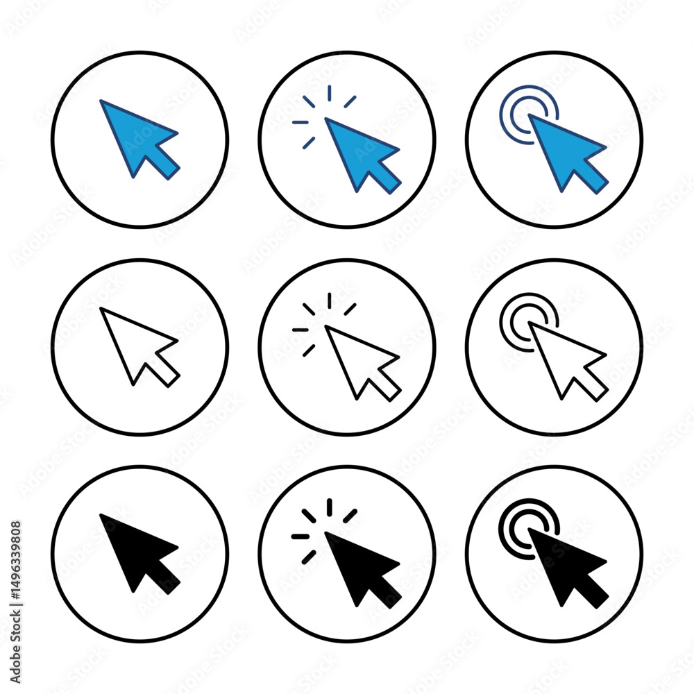 Poster click icon vector. pointer arrow icon. cursor icon vector