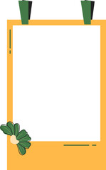 Flower polaroid photo frame. Blank photo frame with flower, love decoration for mother day, women day. Vector isolated.