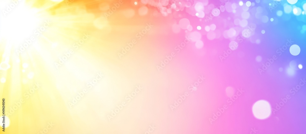 Poster abstract colorful bokeh background with pastel gradient and bright lights