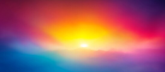 Vibrant Sunset Landscape with Warm and Cool Color Blends