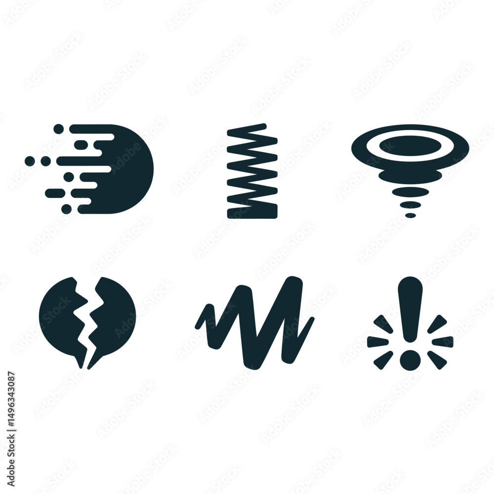 Aufkleber Abstract Icon Set Featuring Dynamic Elements