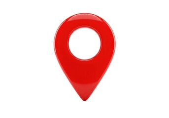 Red map pointer isolated on white background