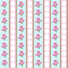seamless floral pattern with stripes 