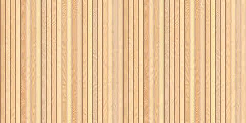 Wood plank wall, vertical slats, wood texture seamless pattern, different tones, vector design