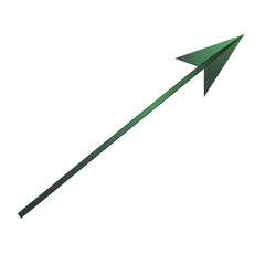 Modern Arrow with a Sleek Gradient in Forest Green Isolated on Transparent Background