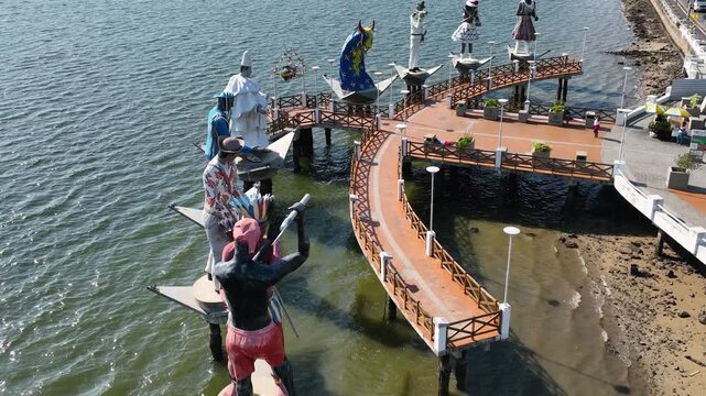 Sergipe People Square In Aracaju Sergipe Brazil. Aerial Landscape Of Famous Statue In A Natural Scenery. Paradise Island Landscape Leisure Vibrant. Paradise Island Coast. Aracaju Sergipe.