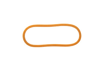 Stretched Amber Rubber Band Forming an Oblong Shape
