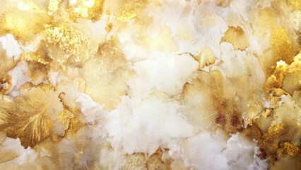 Ivory and Pale Gold Abstract Watercolor Background with Elegant Brushwork and Warm Highlights