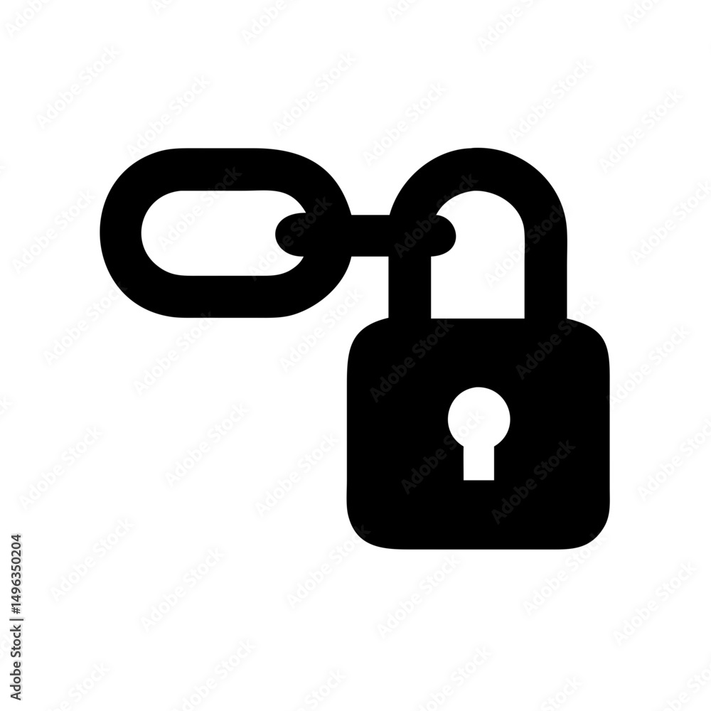 Poster chain secured with a padlock, symbolizing link security or data integrity. websites/blogs can use th