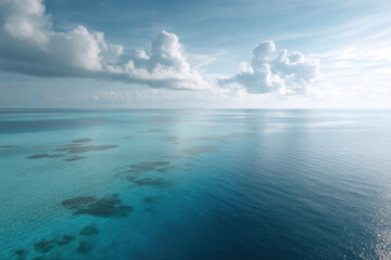 Fototapeta premium aerial view of ocean waters displaying stunning marine colors and patterns