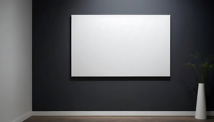 Elegant Interior with Blank Canvas and Minimalist Plant Arrangement Accent