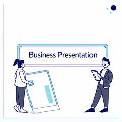 Business presentation team collaboration illustration