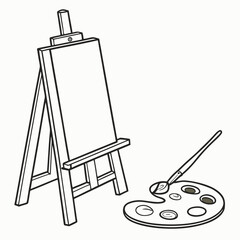 Artist easel paintbrush palette art supplies drawing