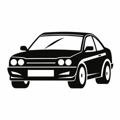 Car shilhotee vector with white background