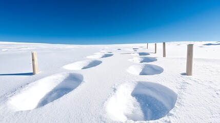 Obraz premium Footprints in Snow