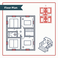 Modern house floor plan architectural design blueprint