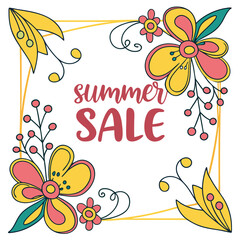 Abstract Botanical Floral Frames and Borders for Spring and Summer Designs