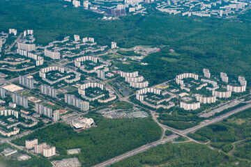 Moscow Yasenevo residential area from a bird's-eye view.