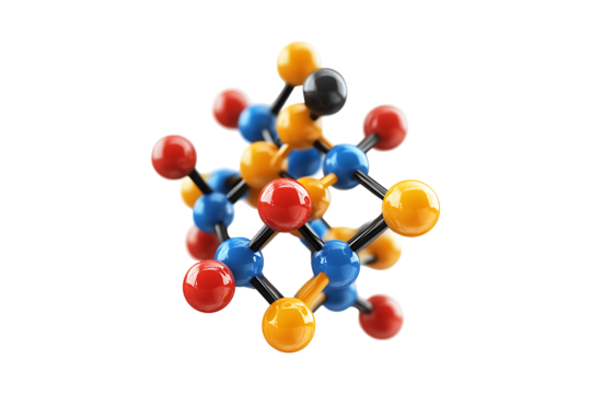 Molecular structure of chemical compounds isolated on transparent background
