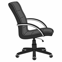 Modern ergonomic office chair black swivel wheels