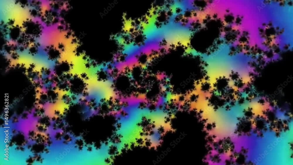 Poster colorful abstract fractal animation with intricate details and patterns