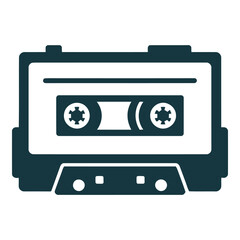 Retro Audio Cassette Tape Icon Vector Graphic