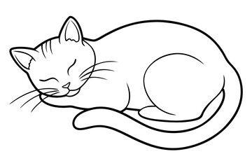 cat sleeping  silhouette vector illustration