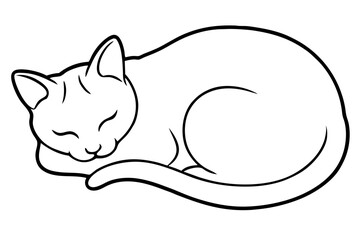 cat sleeping  silhouette vector illustration