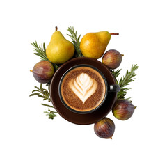 Aromatic Latte with Figs and Pears Autumnal Coffee Break
