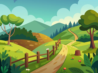 Obraz premium hill illustration