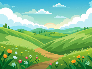 Obraz premium hill illustration